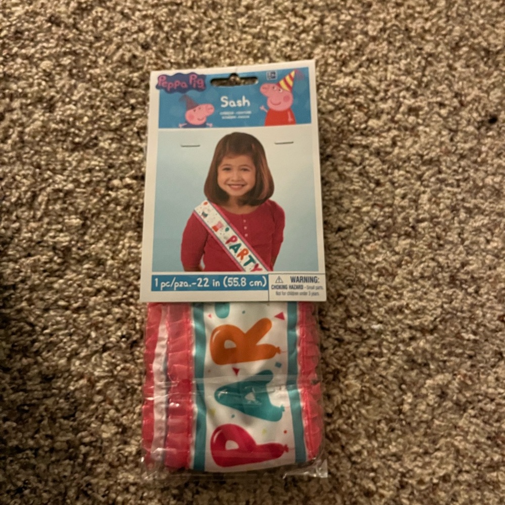 Peppa Pig Kids Party Sash - Multicolor
